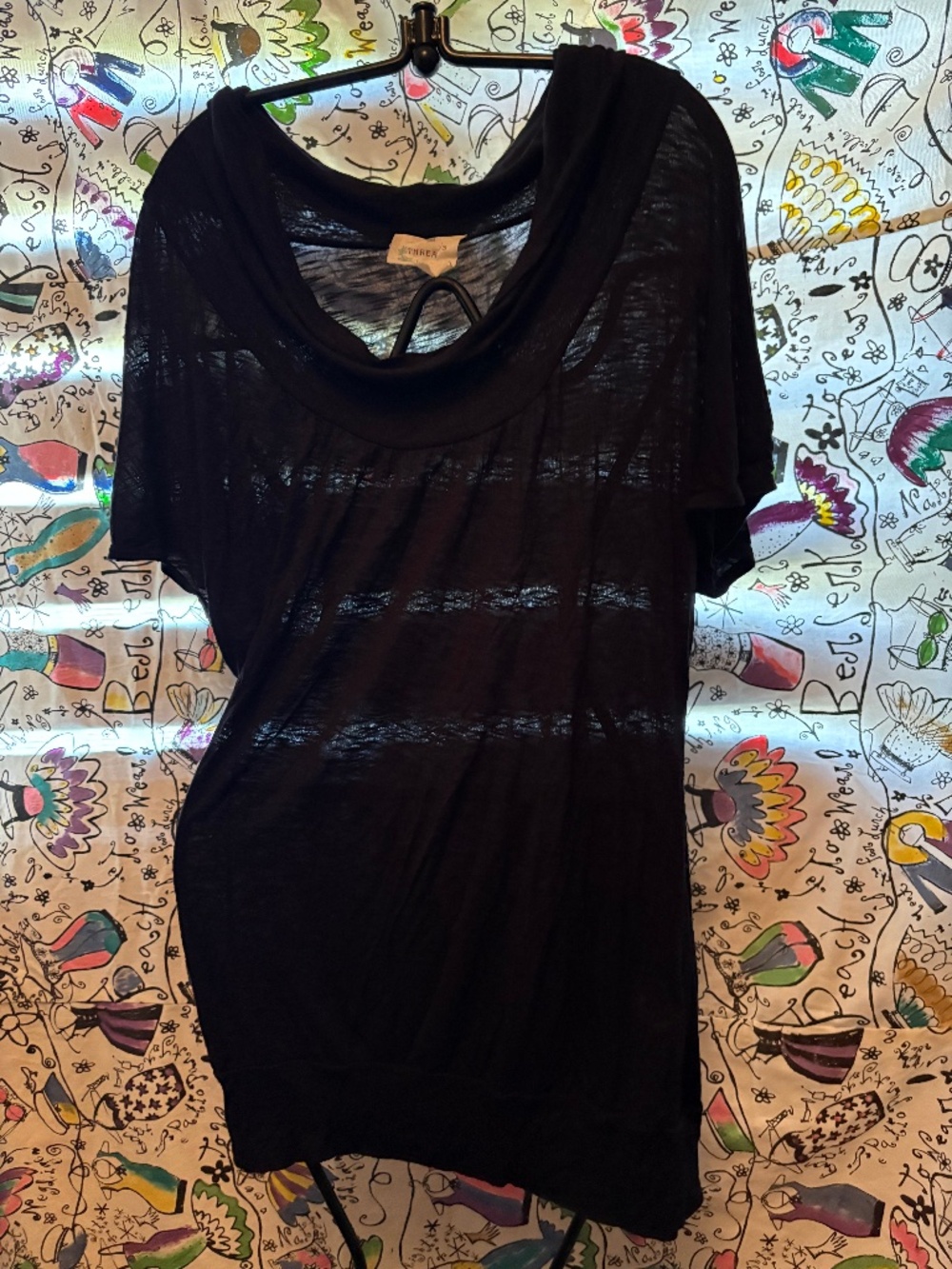 Cowel neck tunic top